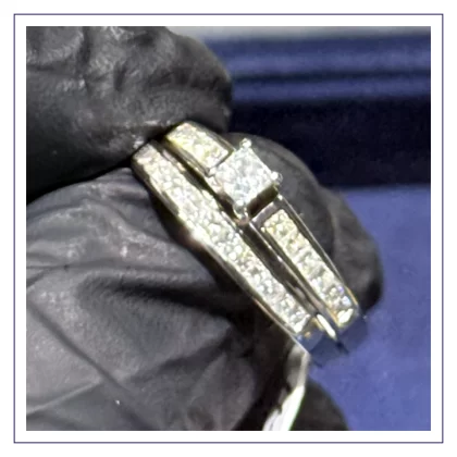 14k White Gold with 1.5 CTW Single Solitaire Princess Cuts