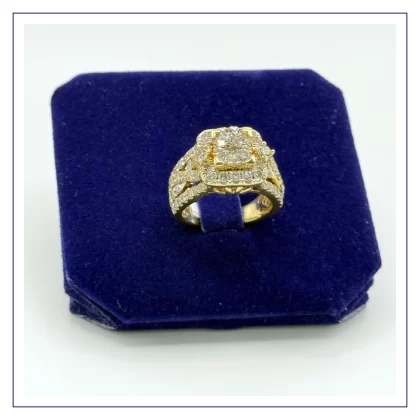 10K Dual Horn Diamond Cocktail Ring