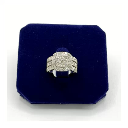 10k 3x3 row round diamond ring natural diamonds