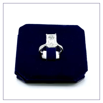 14k White Gold Emerald Cut Solitaire 5CTW Lab Diamonds