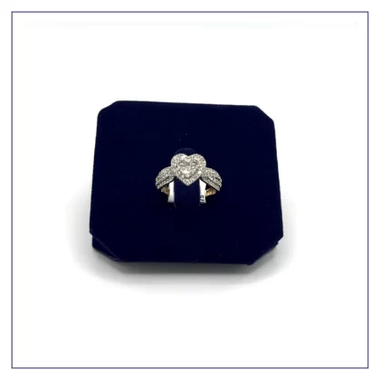 10k Gold and Heart Ring with Diamonds 1CTW