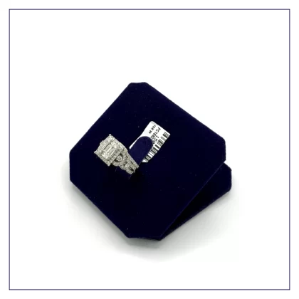14K White Gold 1CTW Dia 1/20CTW Blue Sapphire