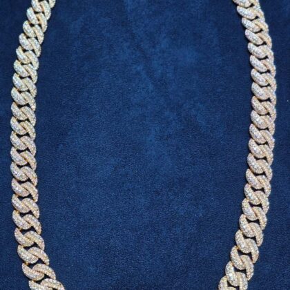 22-Inch Gold Iced Cuban Chain (12mm)