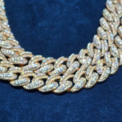 22-Inch Gold Heavy-Iced Cuban Chain (12mm)