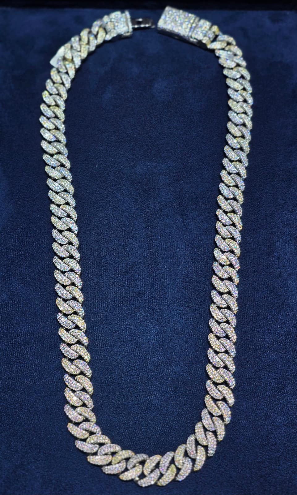22-Inch Two-Tone Prong-Set Cuban Chain (13mm) - Image 4